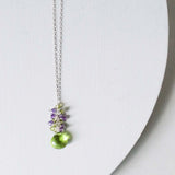 Peridot Quartz Raindrop Cluster Necklace Aaria Tees