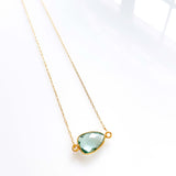 Green Amethyst Minimalist Necklace Aaria Tees