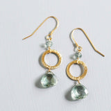 The Airie Earring - Green Amethyst Gold Aaria Tees