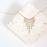 Pastel Rainbow Mini Fringe Necklace Aaria Tees
