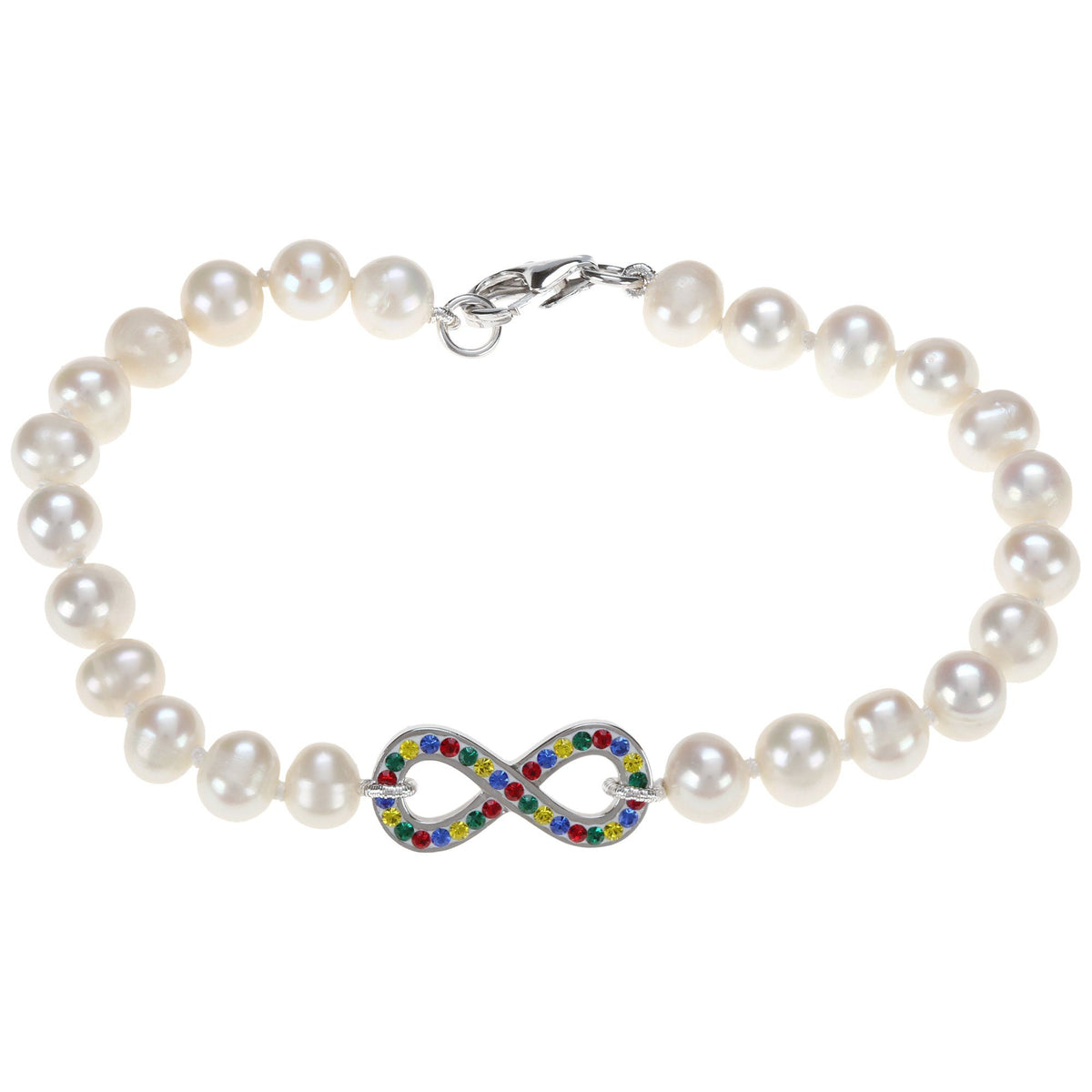 Infinite Hope Autism Ribbon Pearl & Sterling Bracelet - Aaria Tees