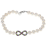 Infinite Hope Autism Ribbon Pearl & Sterling Bracelet - Aaria Tees Aaria Tees