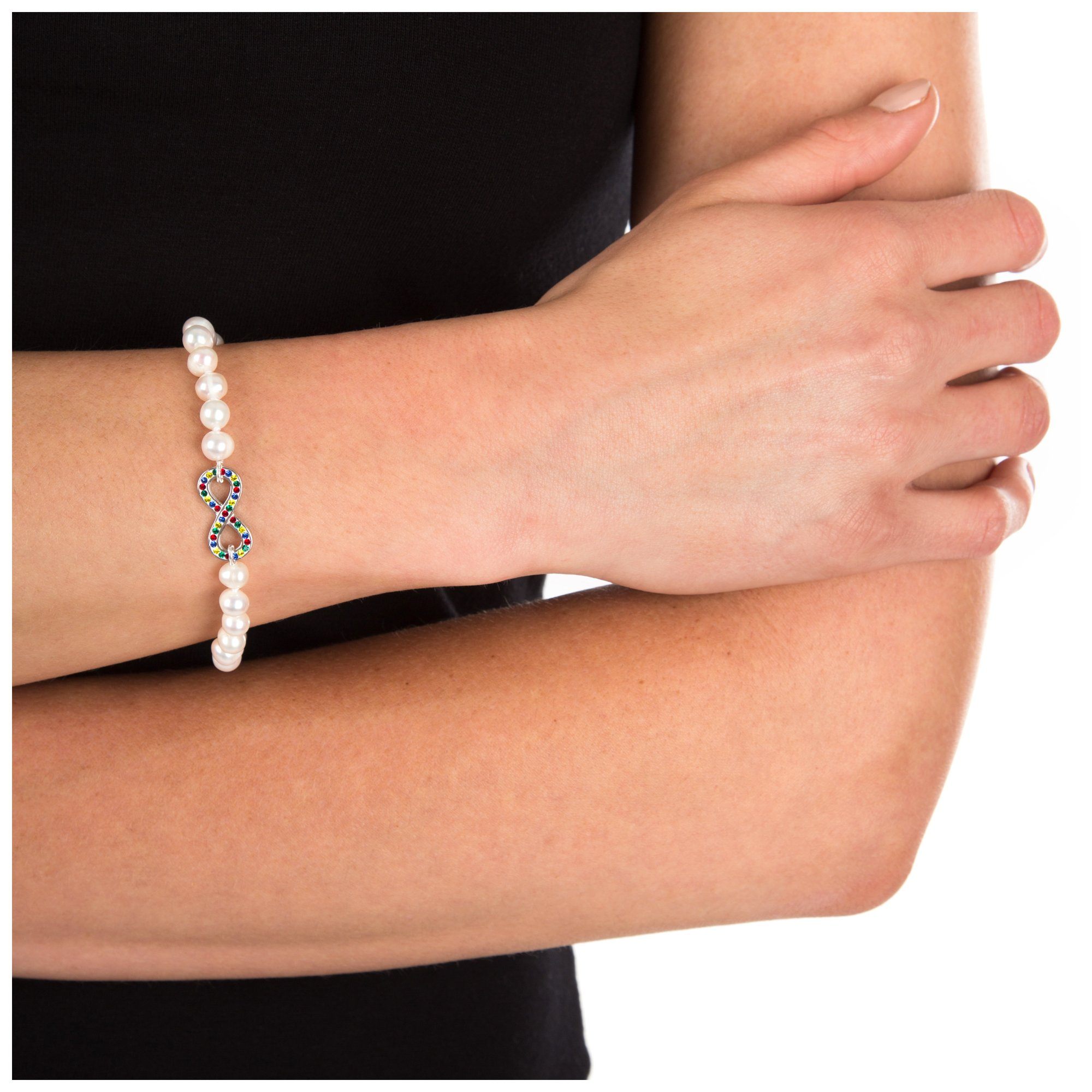 Infinite Hope Autism Ribbon Pearl & Sterling Bracelet - Aaria Tees Aaria Tees