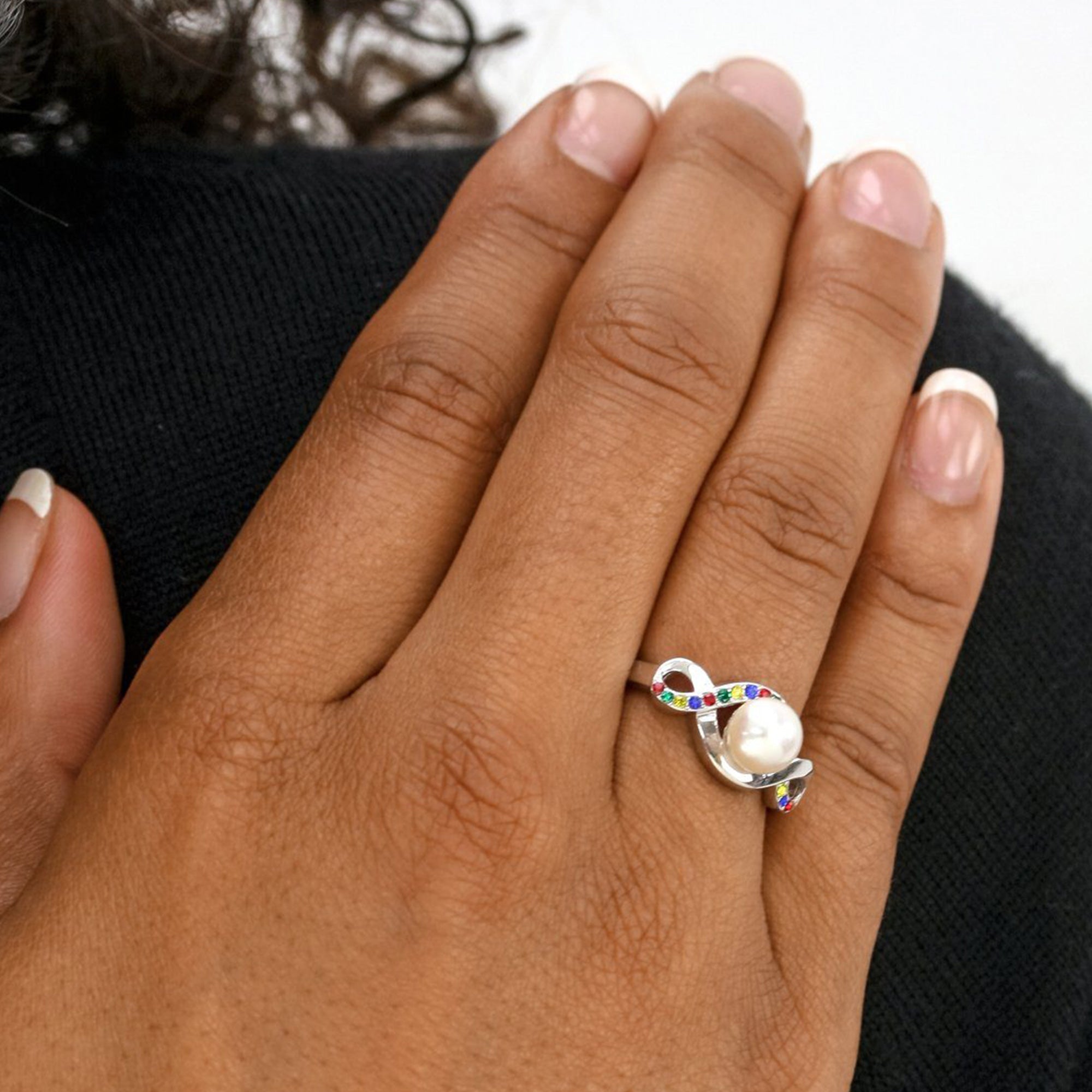 Infinite Hope&trade; Sterling & Pearl Autism Awareness Ring - Aaria Tees Aaria Tees