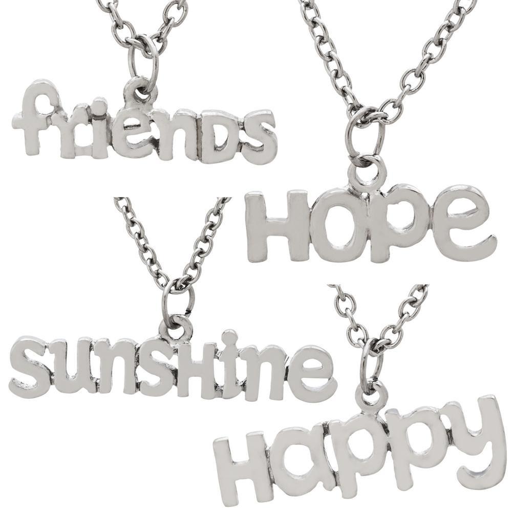 Inspirational Word Pewter Necklace - Aaria Tees Aaria Tees