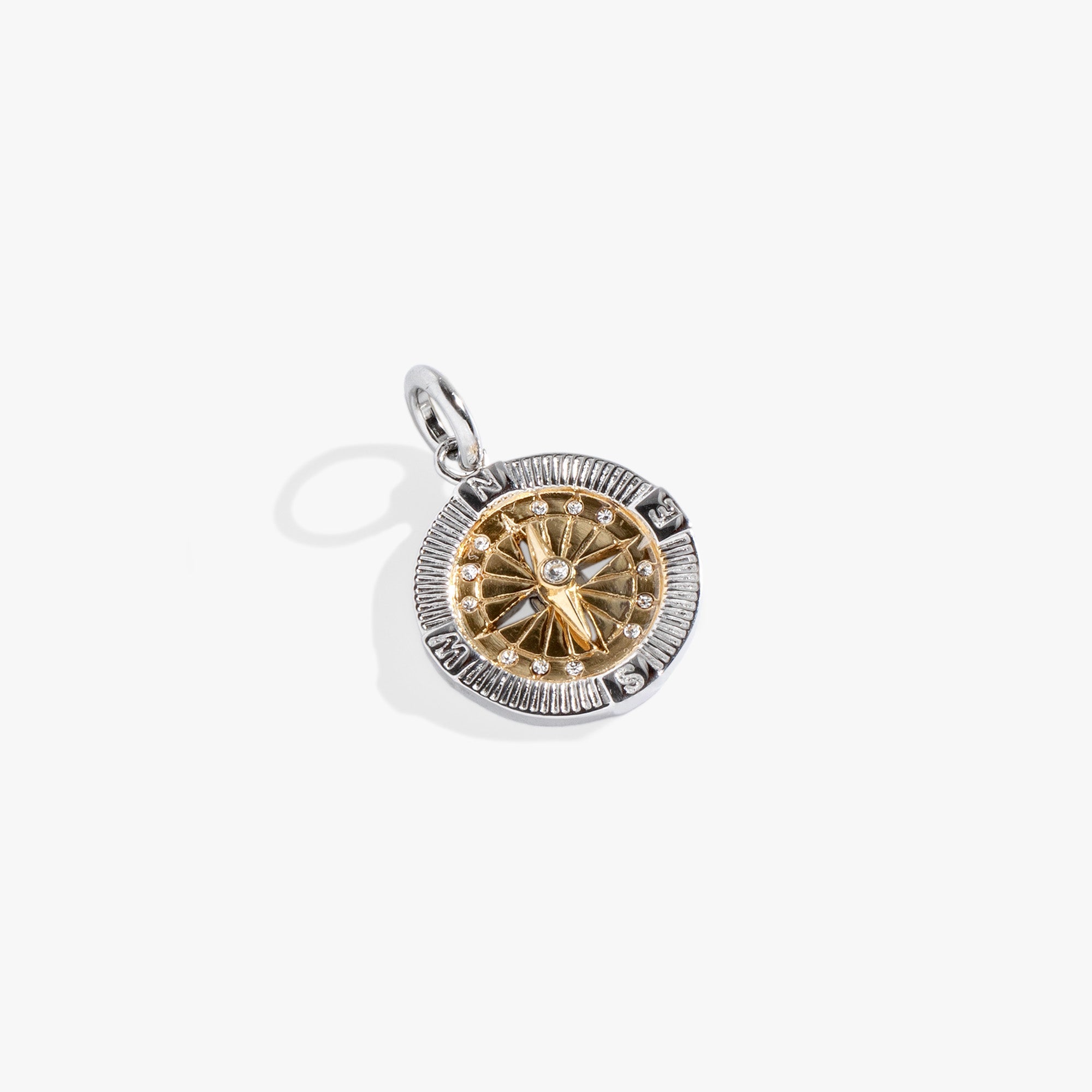 Interchangeable Two-Tone Compass Charm - Aaria Tees Aaria Tees