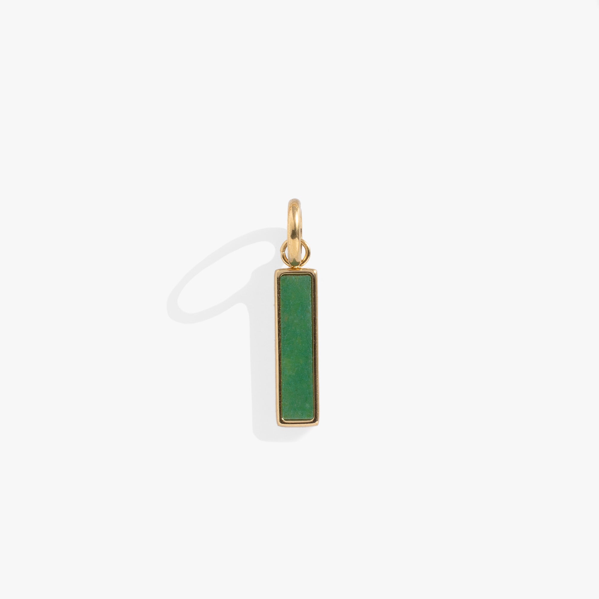 Green Aventurine Gemstone Interchangeable Bar Charm - Aaria Tees Aaria Tees