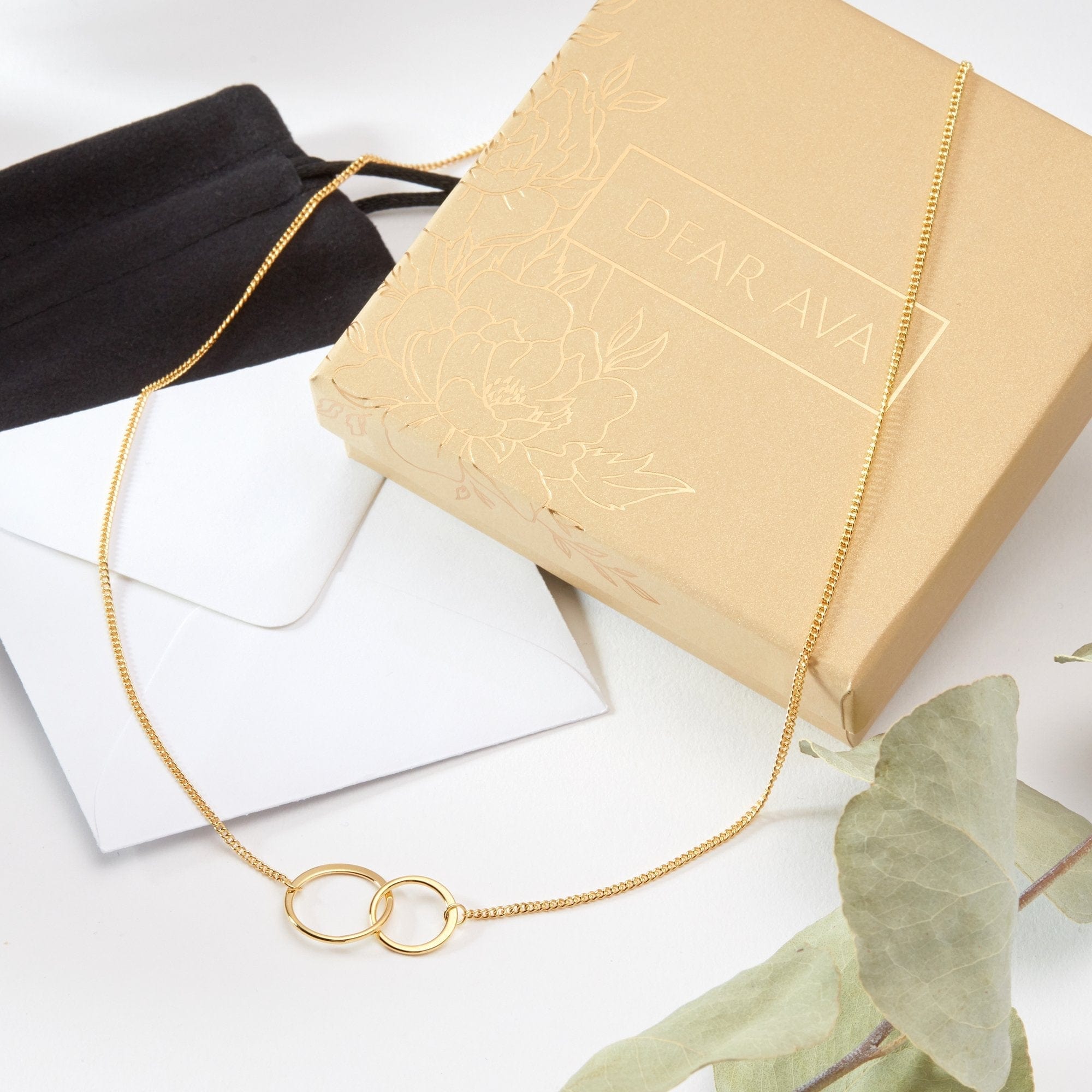 Interlocking Circles Gold Necklace - Aaria Tees Aaria Tees