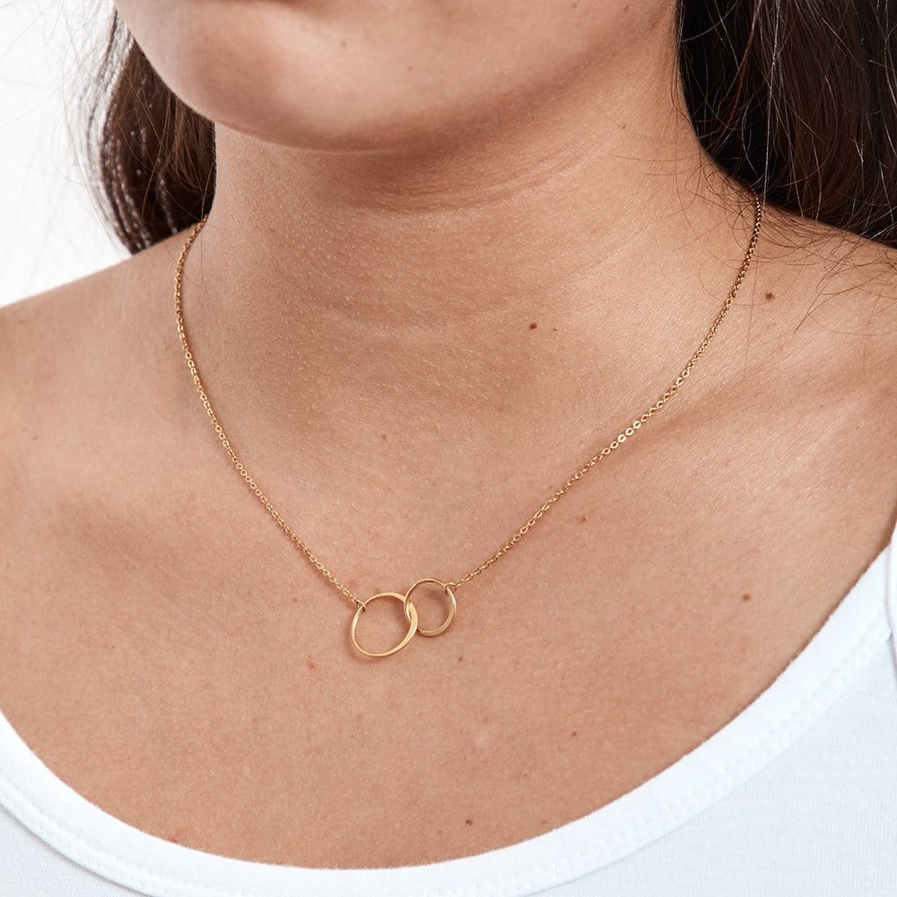 Interlocking Circles Gold Necklace - Aaria Tees Aaria Tees
