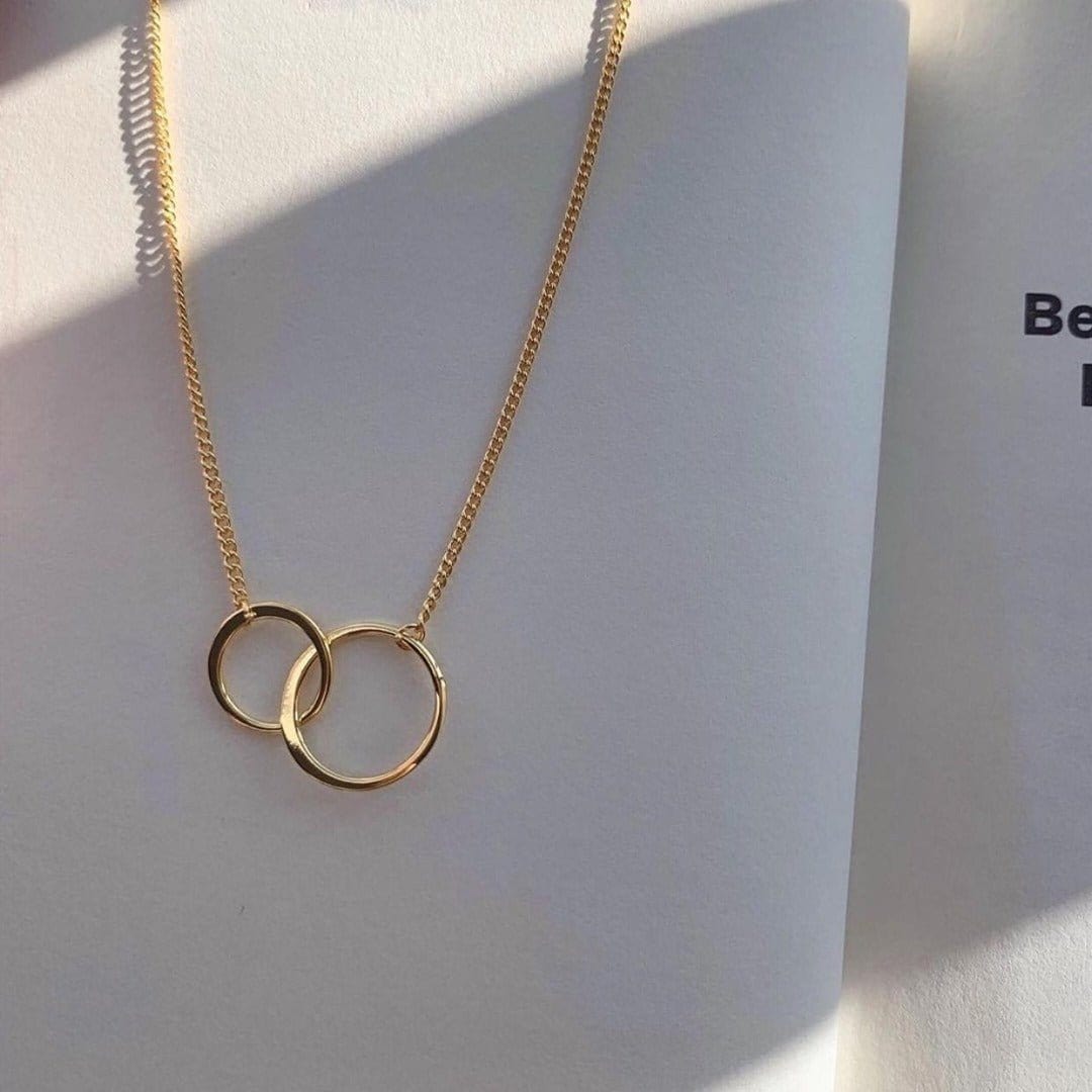 Interlocking Circles Gold Necklace - Aaria Tees Aaria Tees