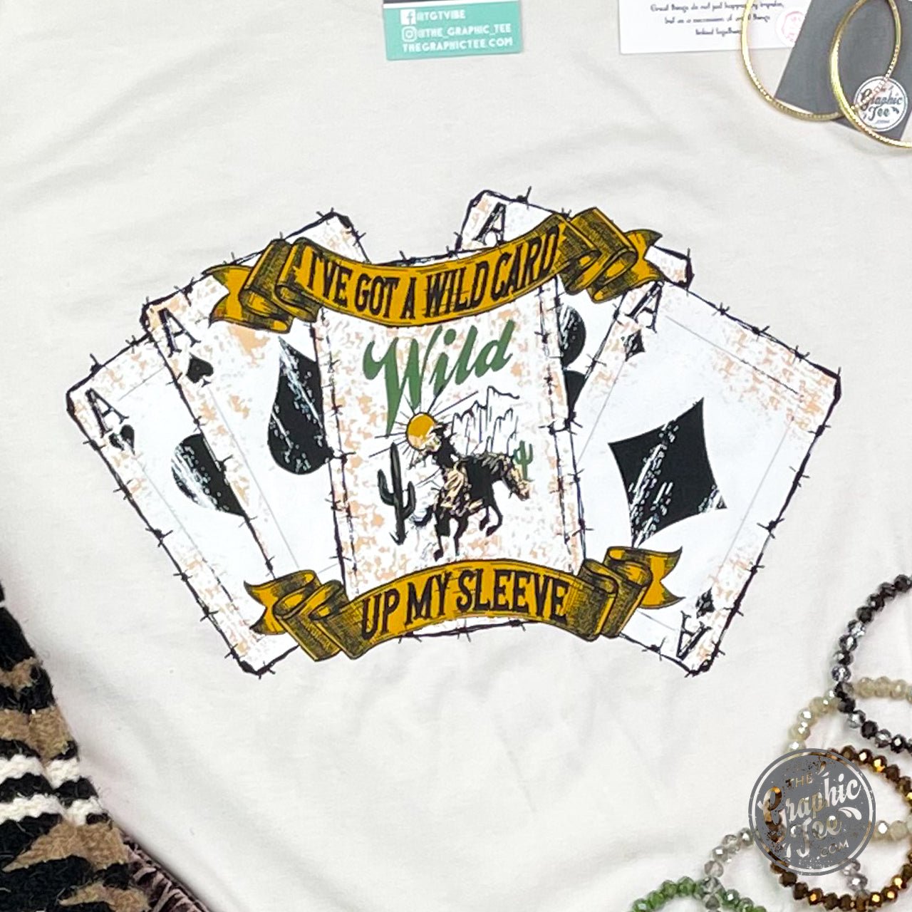 I've Got A Wild Card Vintage White Short Sleeve Unisex Tee - Aaria Tees Aaria Tees