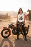 Polly, our Vintage J-Model Harley | Ladies' Muscle Tank | Vintage Biker Look - Aaria Tees Aaria Tees