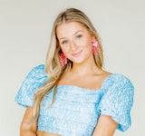 Janelle Statement Earrings - Azalea Pink - Aaria Tees Aaria Tees