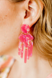 Janelle Statement Earrings - Azalea Pink - Aaria Tees Aaria Tees