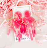 Janelle Statement Earrings - Azalea Pink - Aaria Tees Aaria Tees