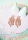 Janelle Statement Earrings - Blush Glitter - Aaria Tees Aaria Tees