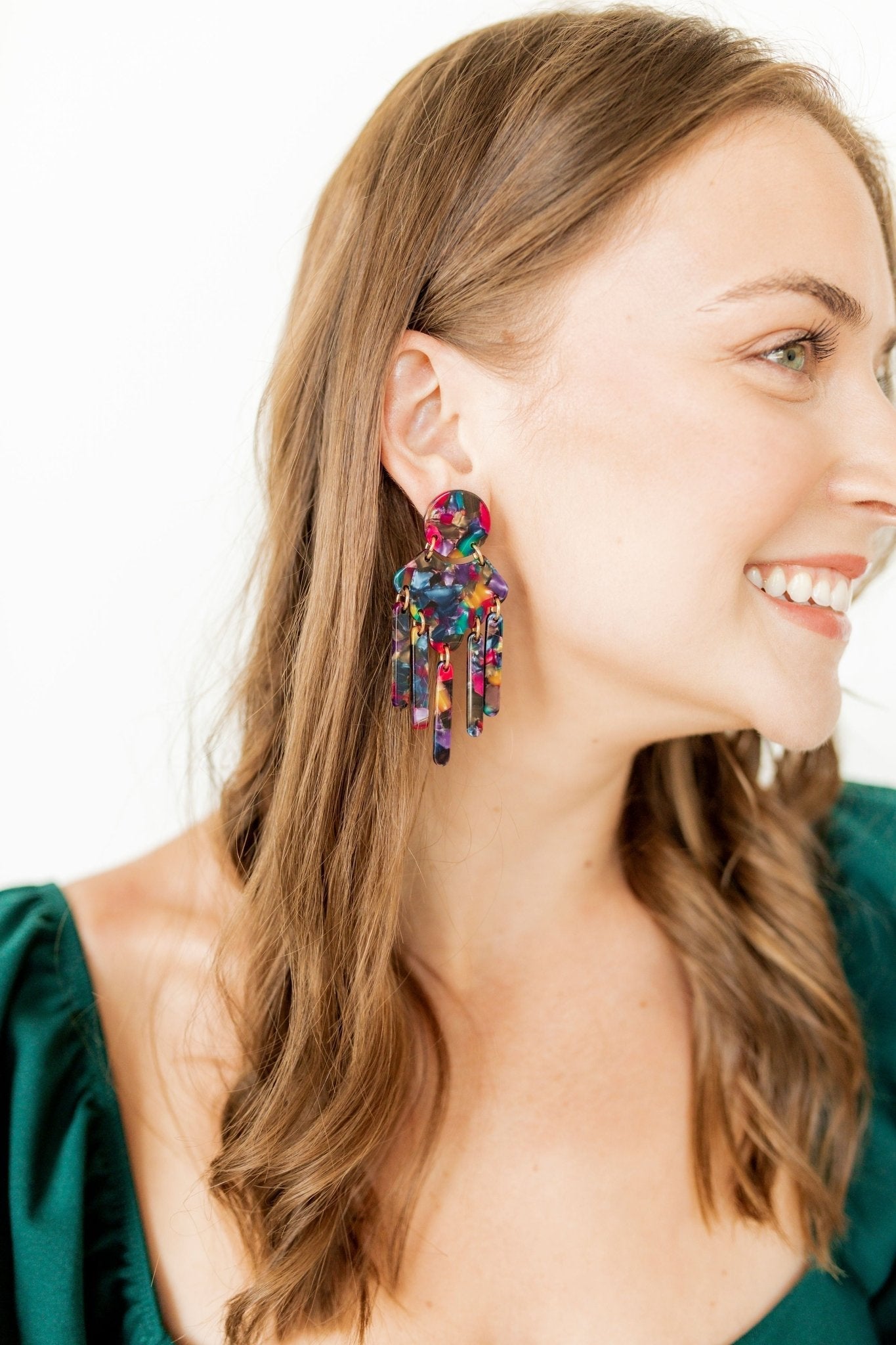 Janelle Statement Earrings - Retro Camo - Aaria Tees Aaria Tees