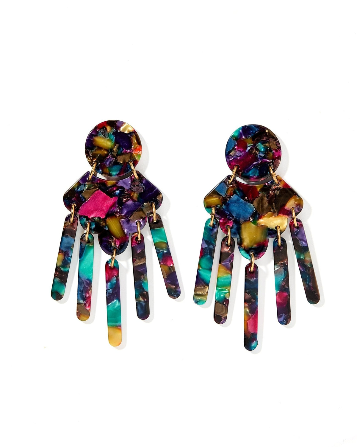 Janelle Statement Earrings - Retro Camo - Aaria Tees