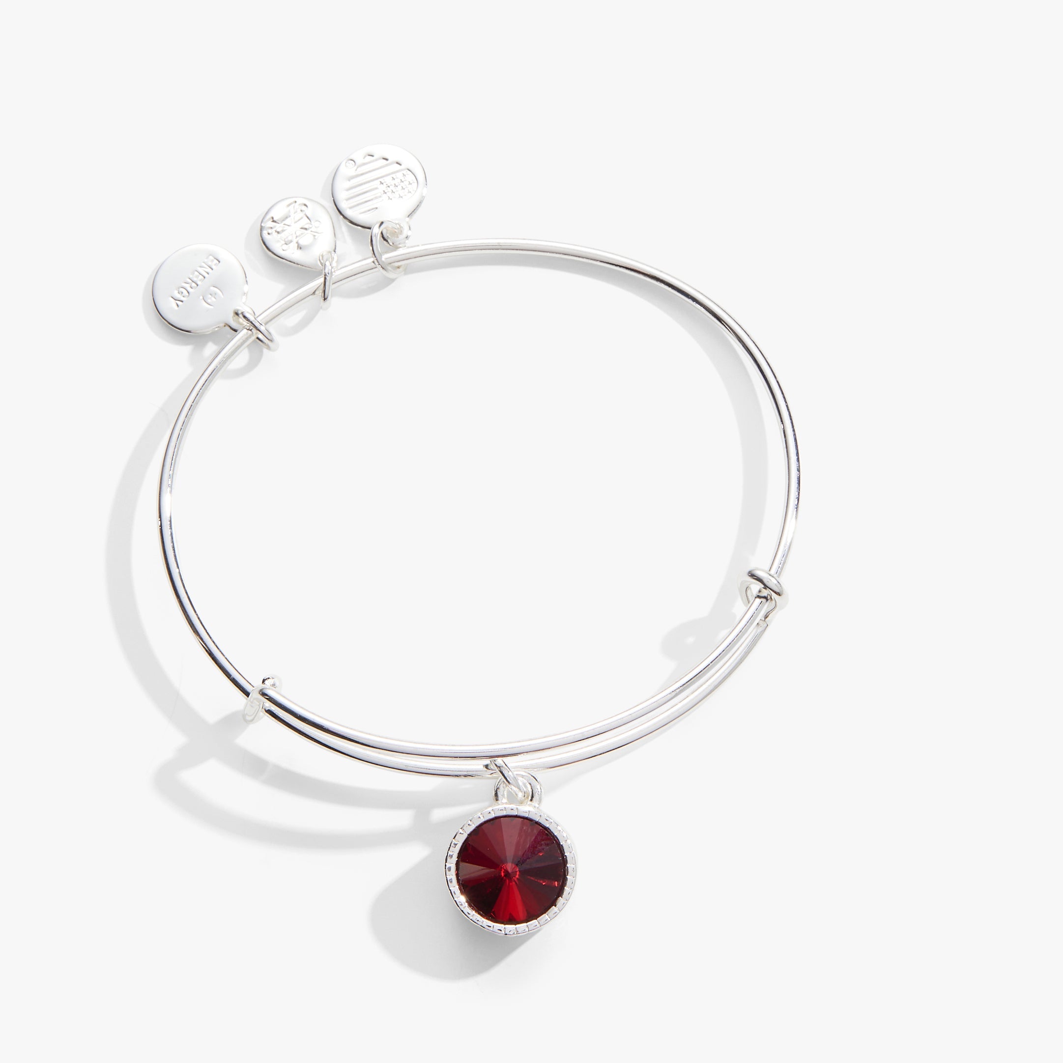 January Birthstone Charm Bangle, Scarlet - Aaria Tees Aaria Tees