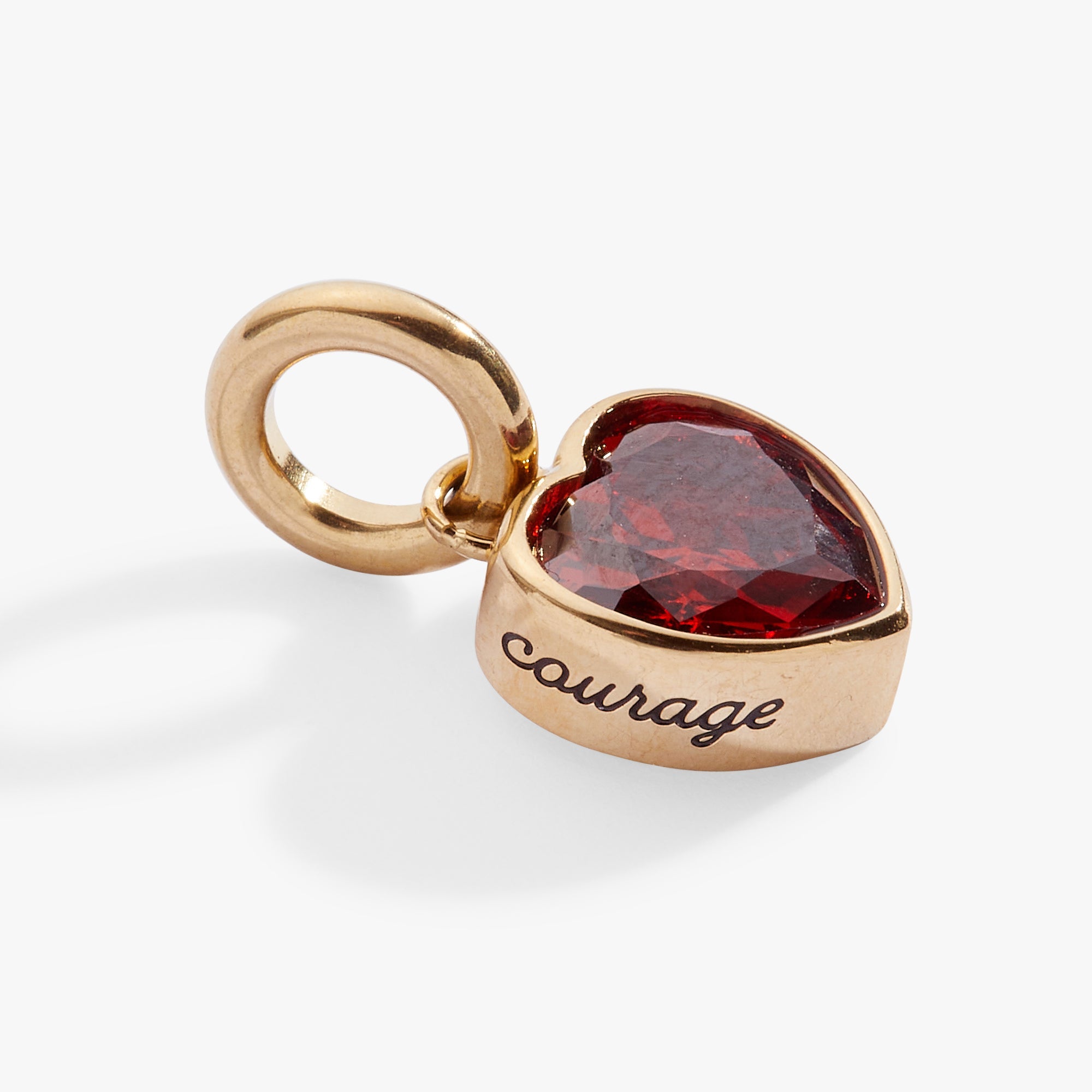 January 'Courage' Heart Birthstone Charm - Aaria Tees Aaria Tees