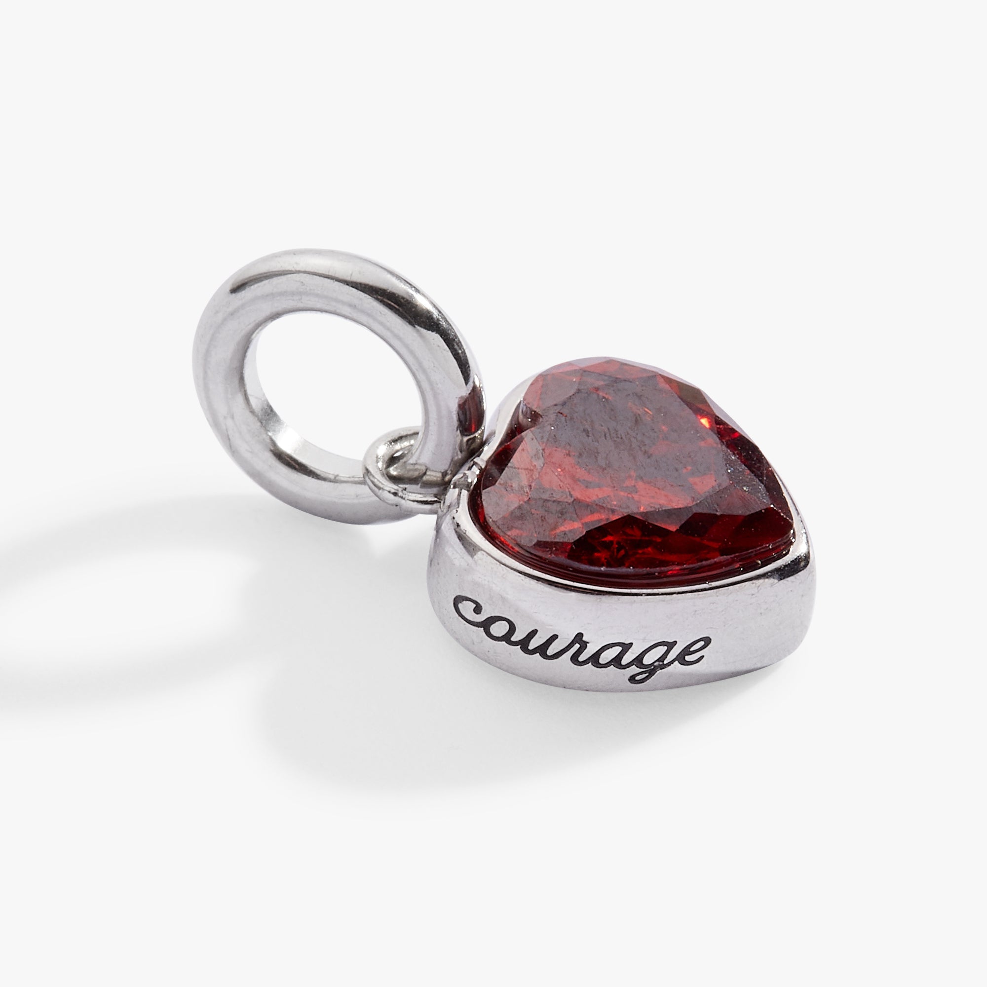 January 'Courage' Heart Birthstone Charm - Aaria Tees Aaria Tees
