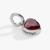 January 'Courage' Heart Birthstone Charm - Aaria Tees Aaria Tees