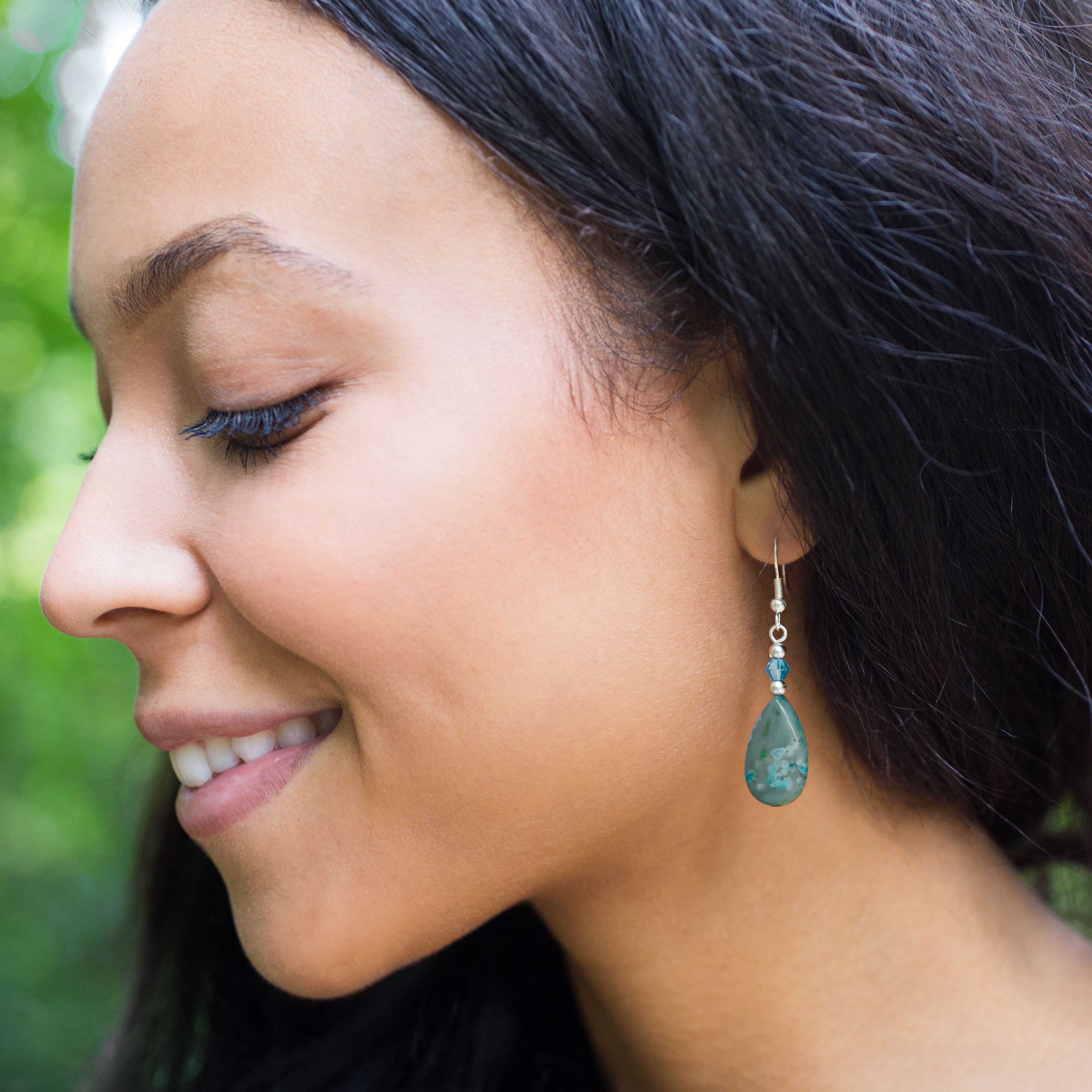 Jasper Teardrop Earrings - Aaria Tees Aaria Tees
