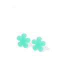 Jenna Stud Earrings - Flower Aqua - Aaria Tees Aaria Tees