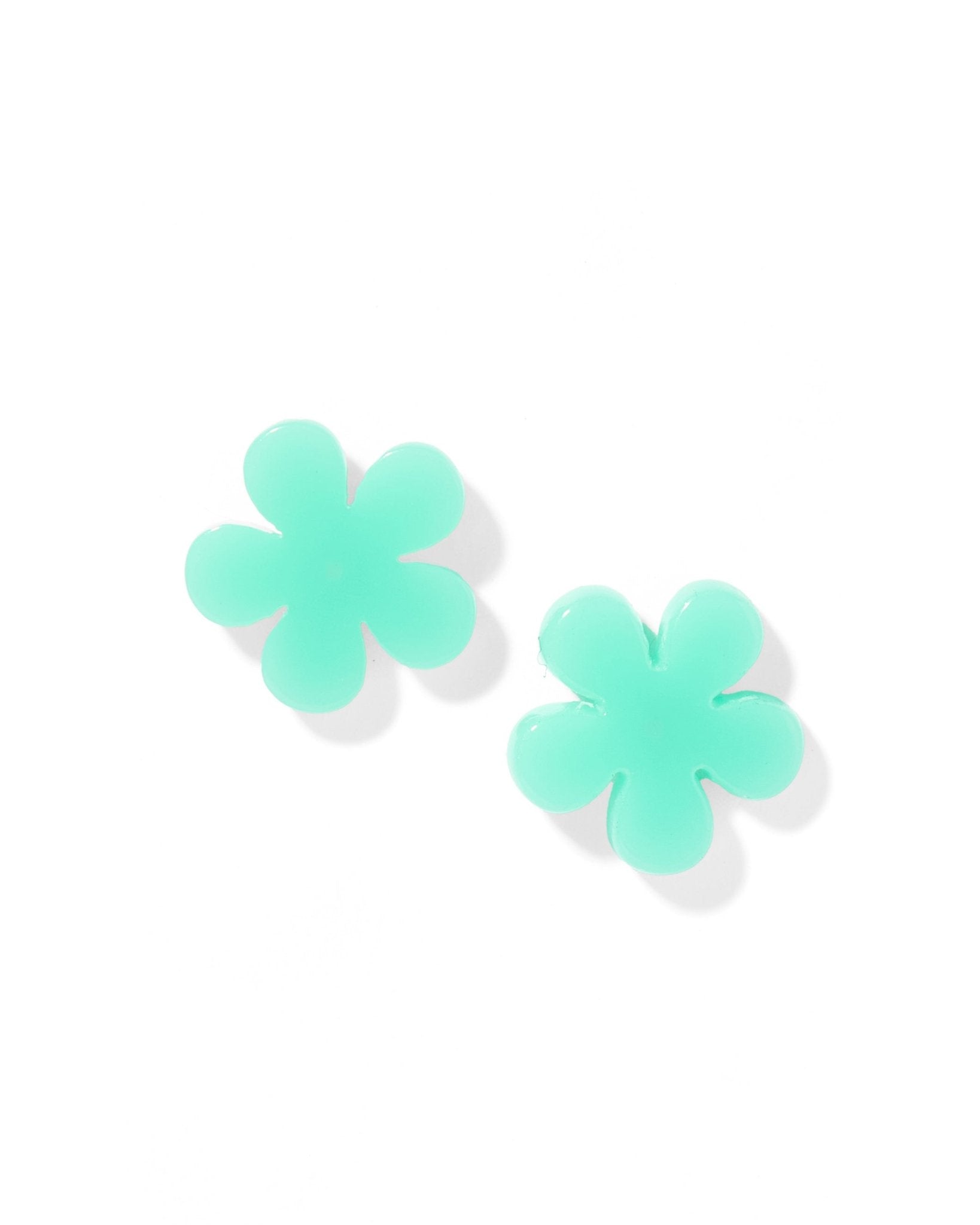 Jenna Stud Earrings - Flower Aqua - Aaria Tees Aaria Tees