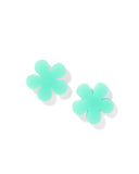 Jenna Stud Earrings - Flower Aqua - Aaria Tees Aaria Tees