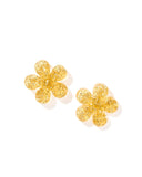 Jenna Stud Earrings - Flower Gold Glitter - Aaria Tees Aaria Tees