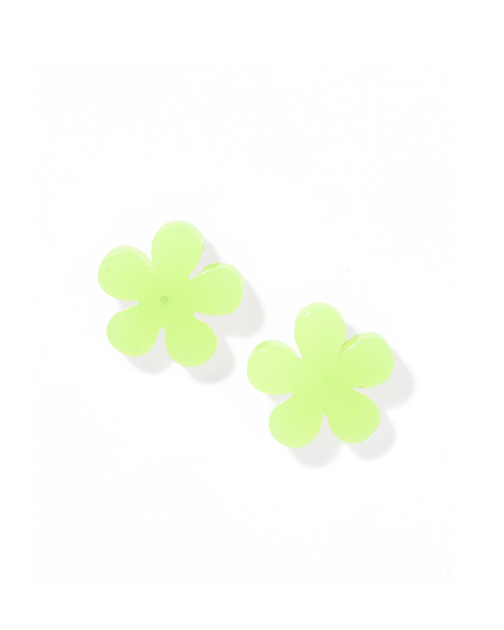 Jenna Stud Earrings - Flower Neon Yellow - Aaria Tees Aaria Tees