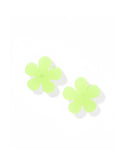 Jenna Stud Earrings - Flower Neon Yellow - Aaria Tees Aaria Tees