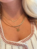Initial J Precious Elongated Necklace - Aaria Tees Aaria Tees