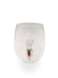 3D Easter Bunny Stemless Wine Glasses Aaria Tees