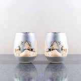 Gold & Silver Deer Stemless Wine Glasses Aaria Tees