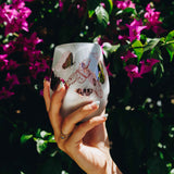 Pink Butterfly Stemless Wine Glasses Aaria Tees