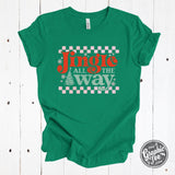 Jingle All The Way Kelly Green Crew Neck Short Sleeve Tee - Aaria Tees Aaria Tees