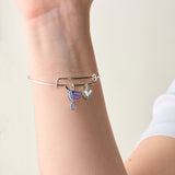 'Joy' Hummingbird Duo Charm Bangle Bracelet - Aaria Tees Aaria Tees