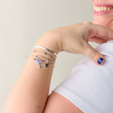 'Joy' Hummingbird Duo Charm Bangle Bracelet - Aaria Tees Aaria Tees