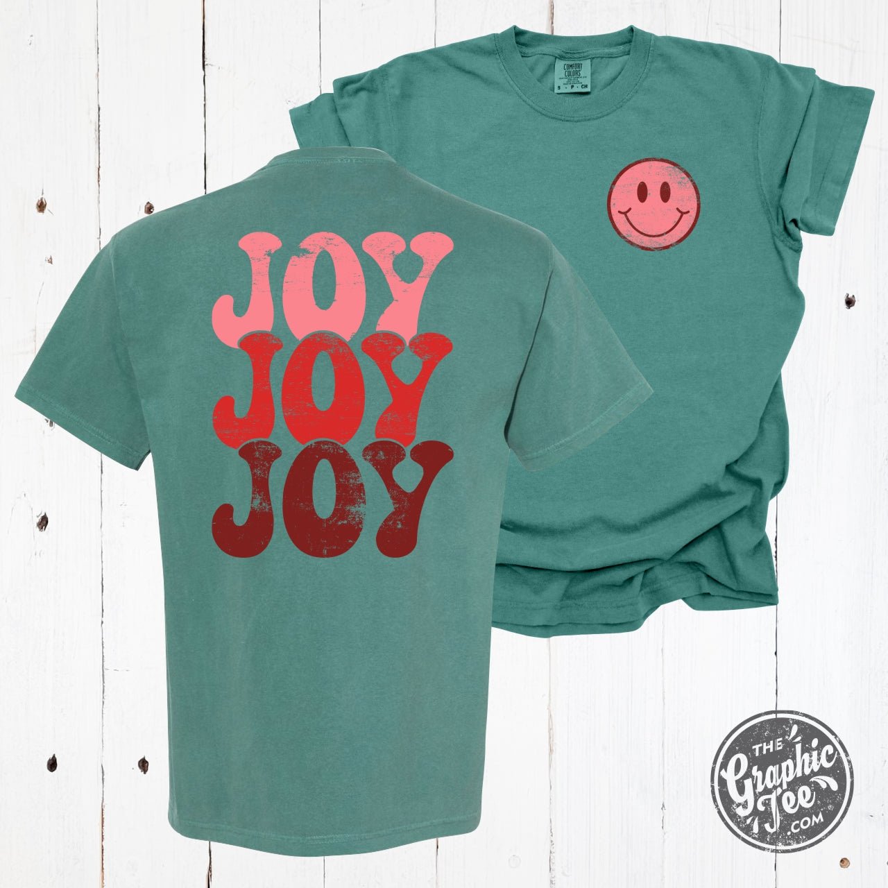 Joy Joy Joy Comfort Colors Emerald Short Sleeve Unisex Tee - Aaria Tees Aaria Tees
