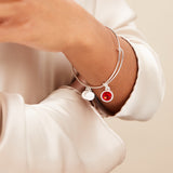 July Birthstone Charm Bangle, Ruby - Aaria Tees Aaria Tees