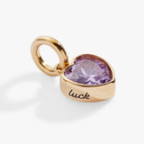 June 'Luck' Heart Birthstone Charm - Aaria Tees Aaria Tees
