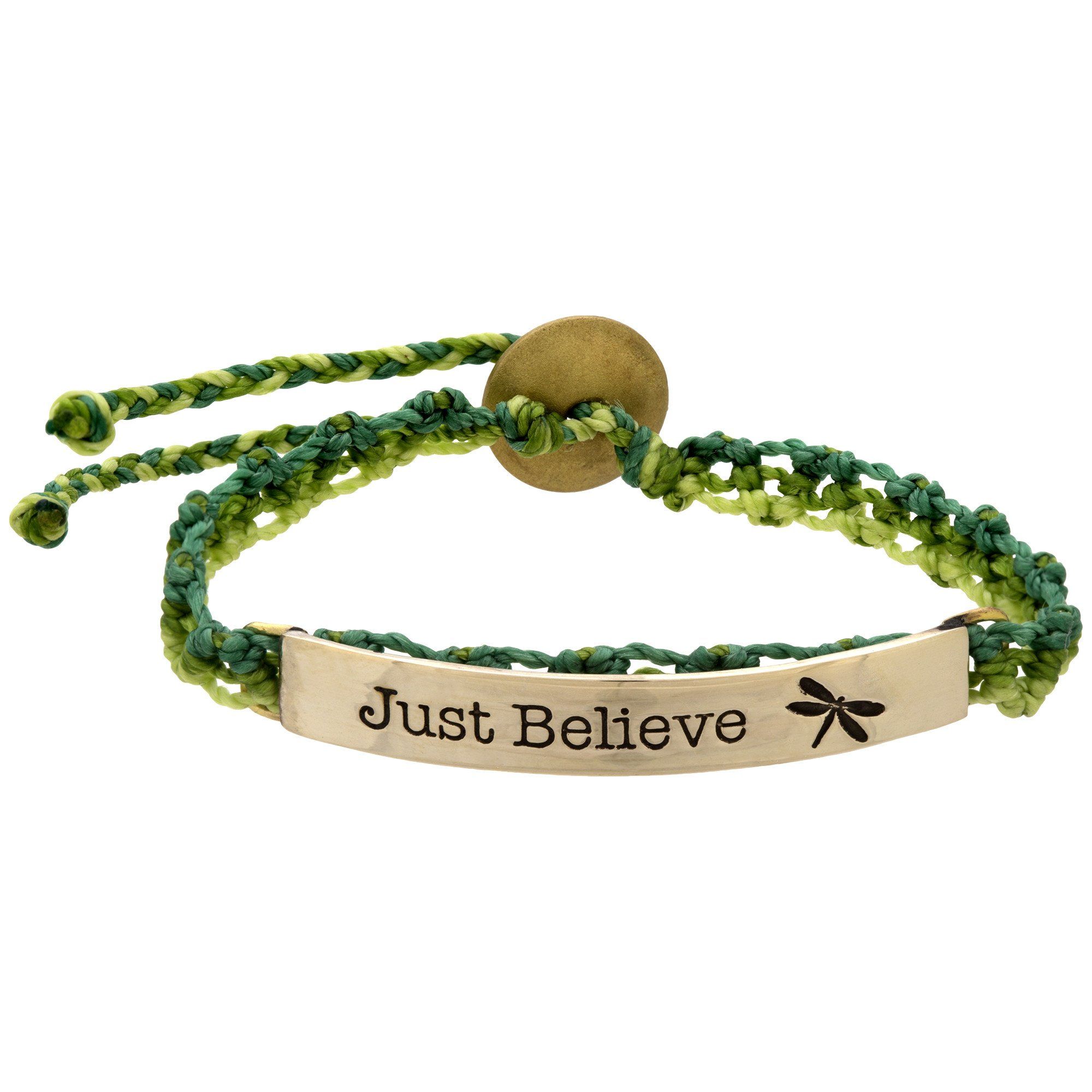 Just Believe Dragonfly Woven Bracelet - Aaria Tees Aaria Tees