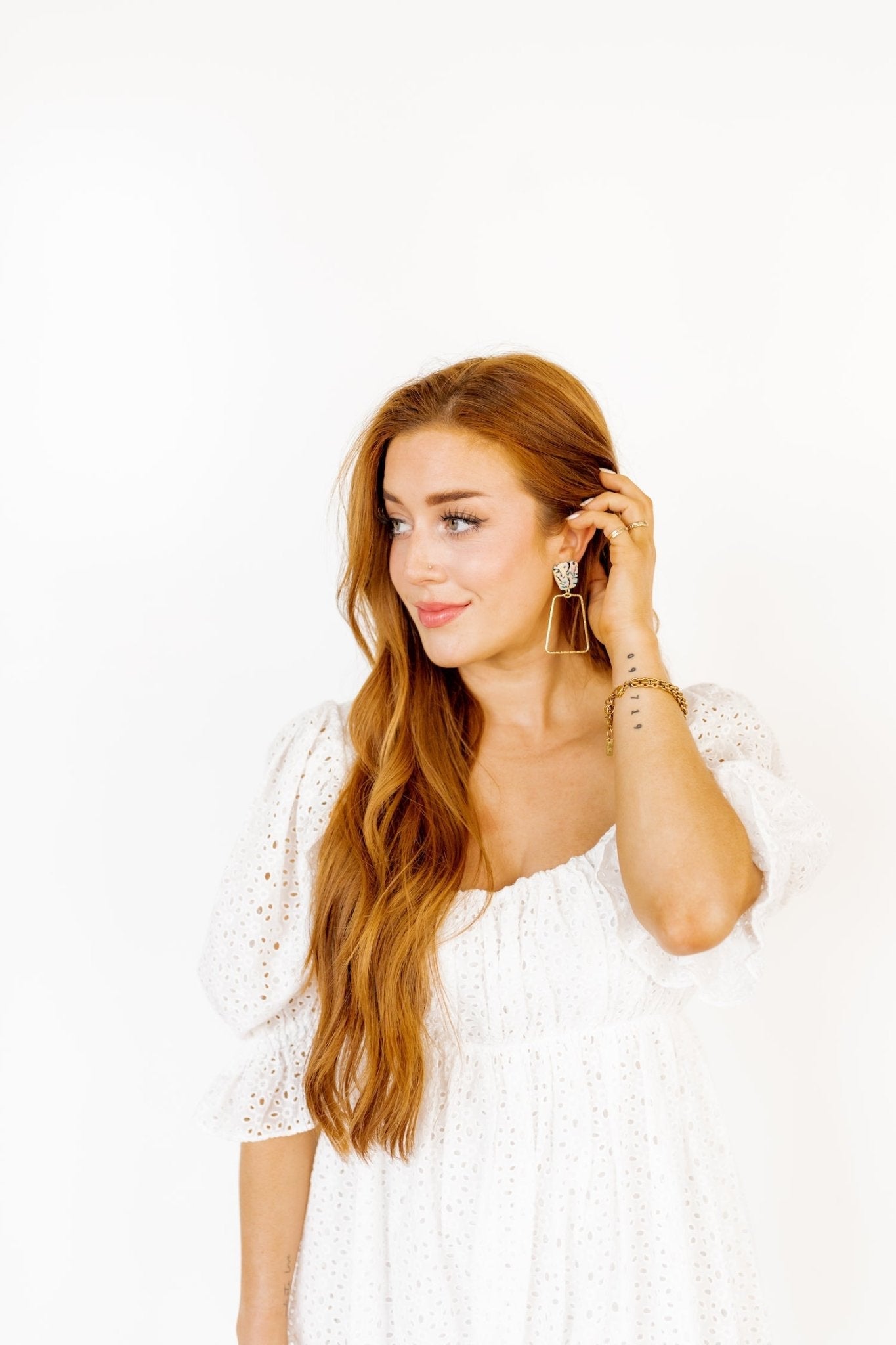 Kaelyn Statement Earrings - Blue-Pink Retro - Aaria Tees Aaria Tees