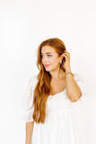 Kaelyn Statement Earrings - Blue-Pink Retro - Aaria Tees Aaria Tees