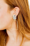 Kaelyn Statement Earrings - Blue-Pink Retro - Aaria Tees Aaria Tees