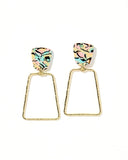 Kaelyn Statement Earrings - Blue-Pink Retro - Aaria Tees Aaria Tees