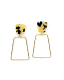 Kaelyn Statement Earrings - Green-Mustard Camo - Aaria Tees Aaria Tees