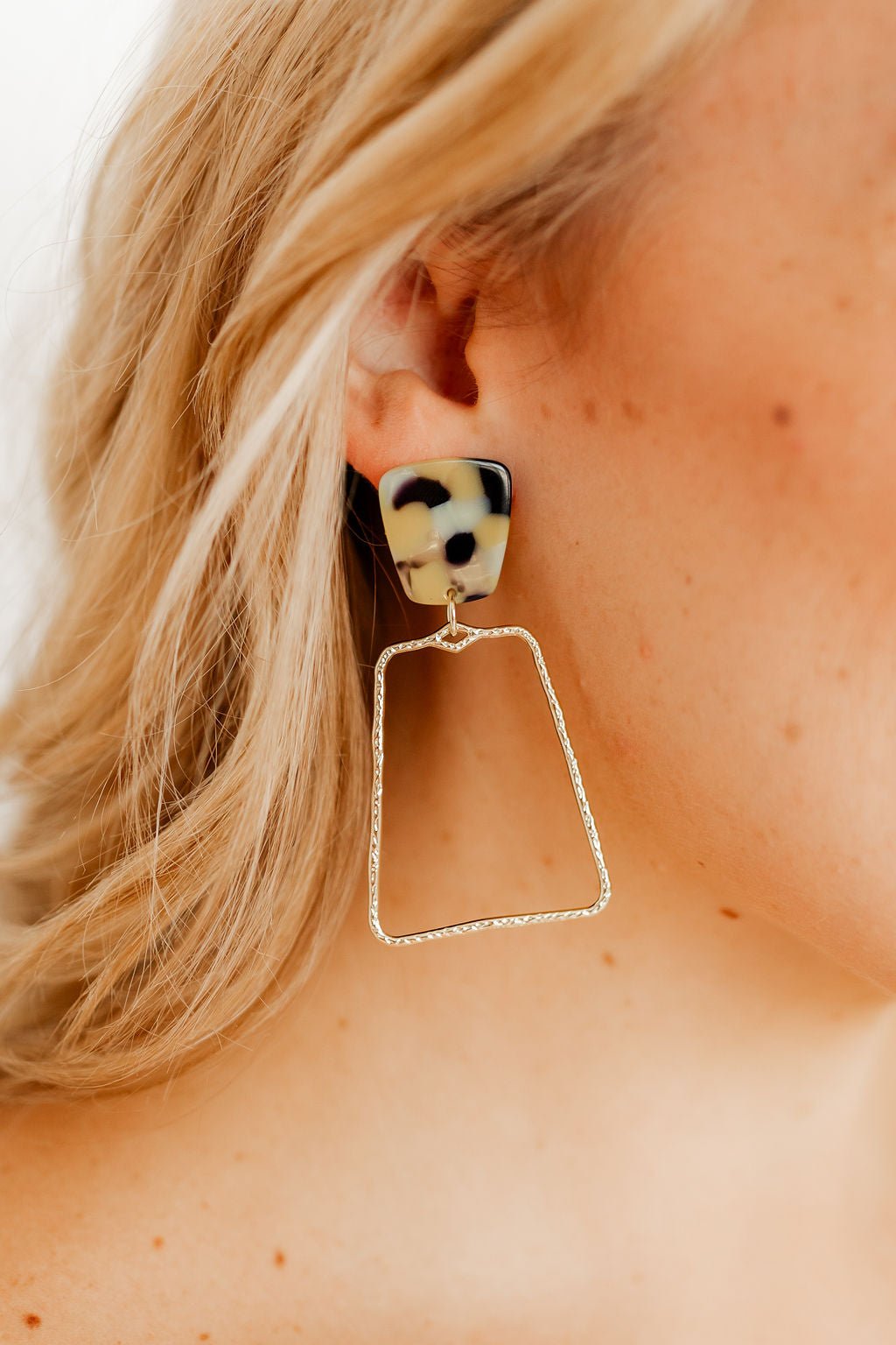 Kaelyn Statement Earrings - Green-Mustard Camo - Aaria Tees Aaria Tees